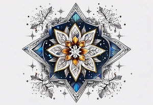 Constellation, leon, snowflake tattoo idea