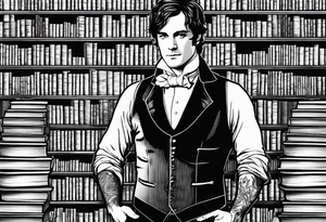 Mr. Darcy, book stacks tattoo idea