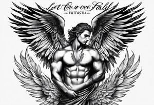 Icarus 
include the quote
let our scars fall in love tattoo idea