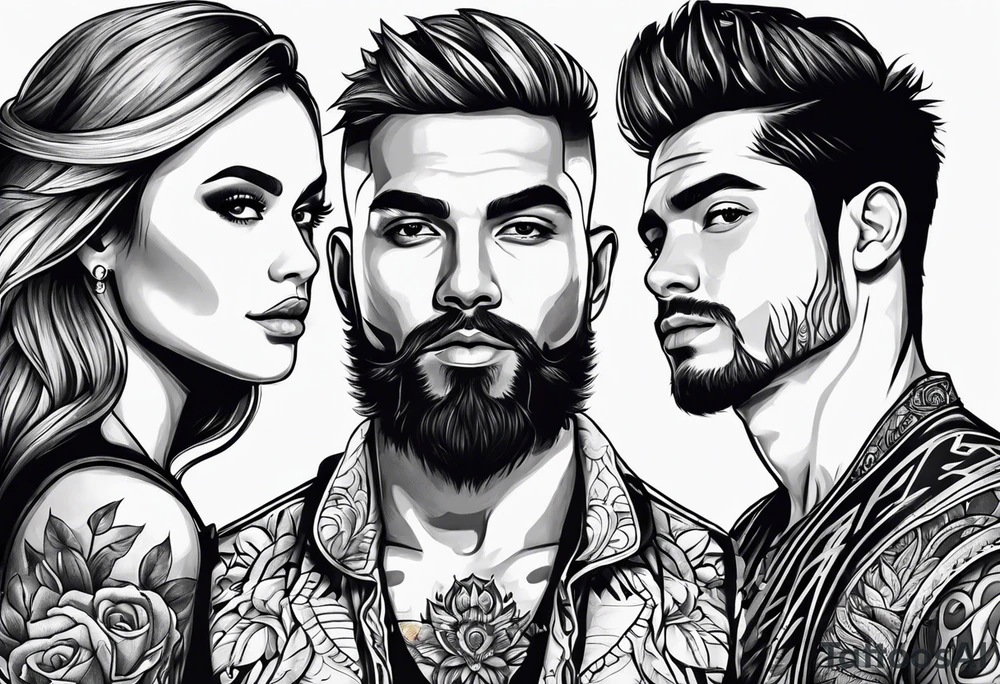 Sibling Tattoo
3 Motives that match each other 1 brother 2 sisters tattoo idea