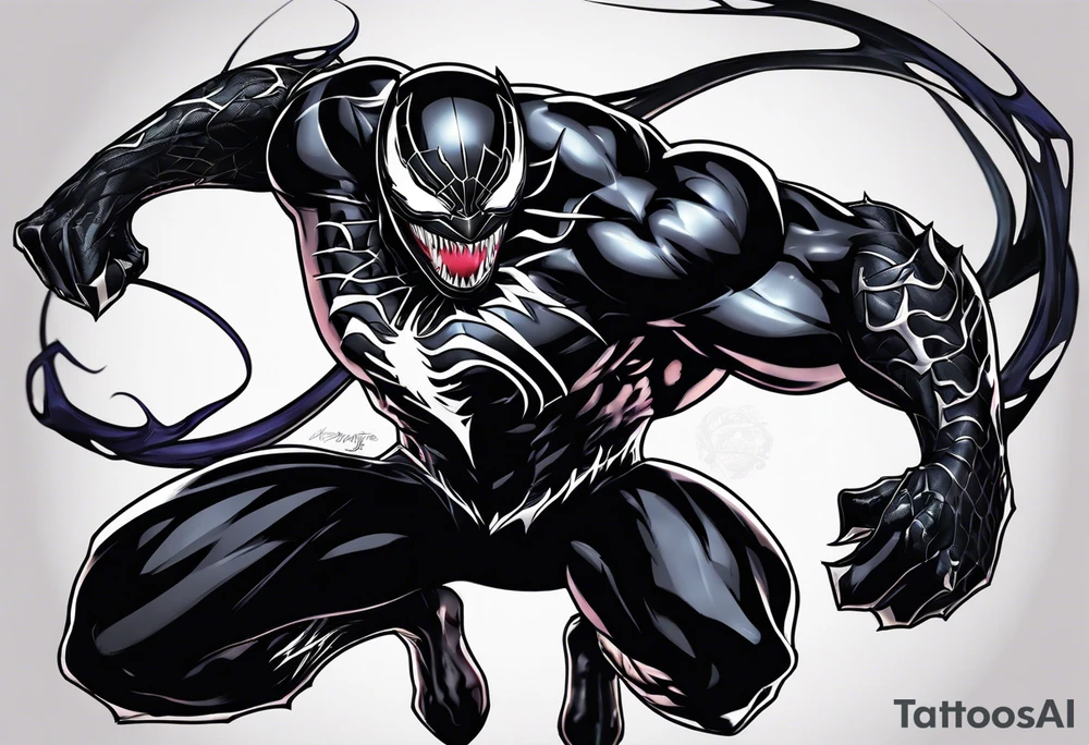 venom symbiote  merged with the black panther tattoo idea