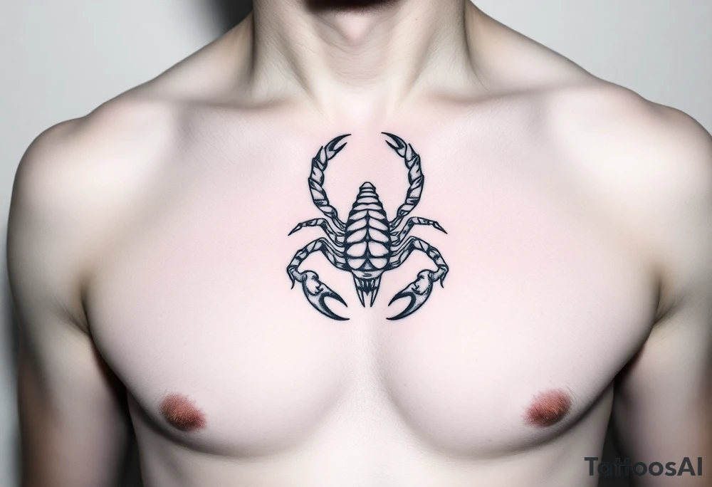 Geometric scorpion simple tattoo idea