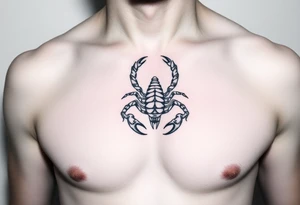 Geometric scorpion simple tattoo idea