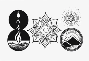 three elements: fire, air, earth tattoo idea