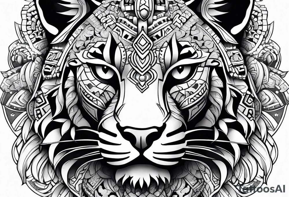 Aztec jaguar tattoo idea