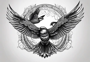 Two birds flying tattoo idea