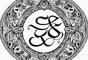 Tattoo ਨਿਰਭਉ ਨਿਰਵੈਰ written in Gurmukhi written text. Add fire and heart to symbolize strength and love tattoo idea