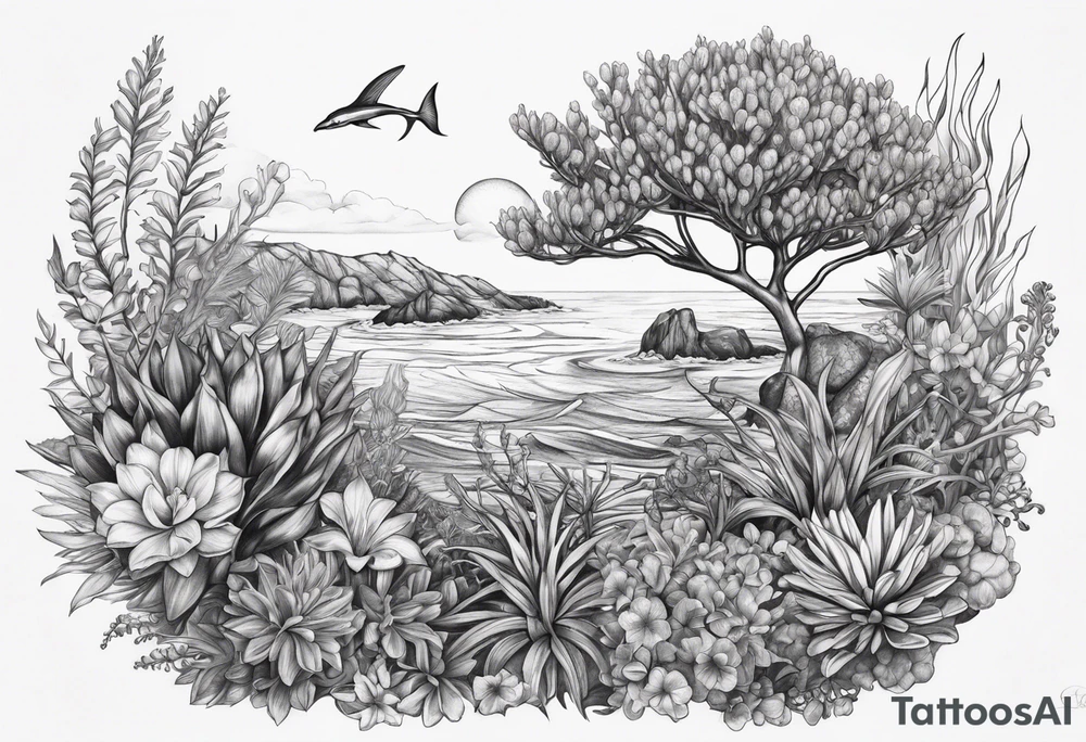 Ocean plant life tattoo idea