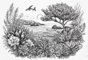 Ocean plant life tattoo idea