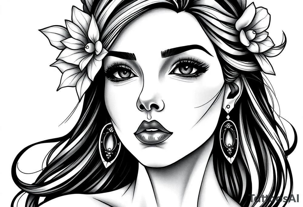 Reincarnation,beautiful girl,3D tattoo idea