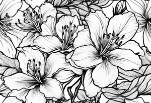 2 azalea flowers with branch tattoo idea