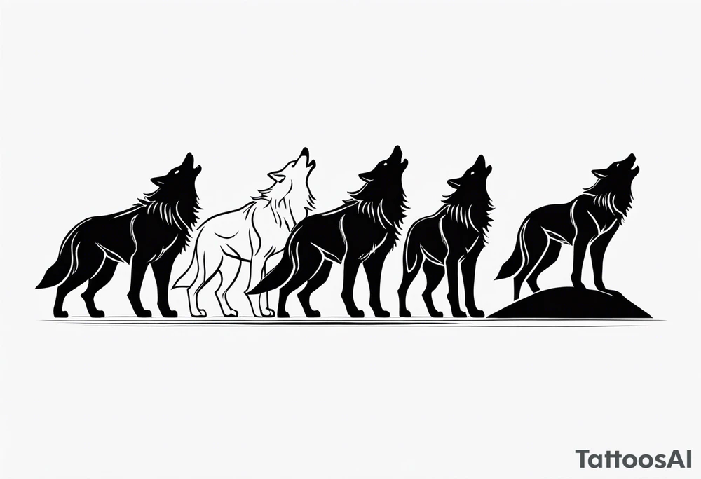 Howling Wolf Pack tattoo idea