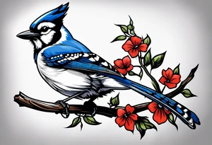 Blue Jay bird to remind me of my mom who passed away tattoo idea