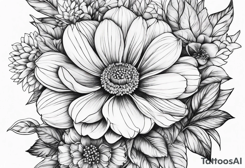 ornaments of flowers tattoo idea