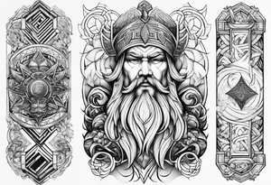 mandarin + norse mythology sleeve tattoo idea