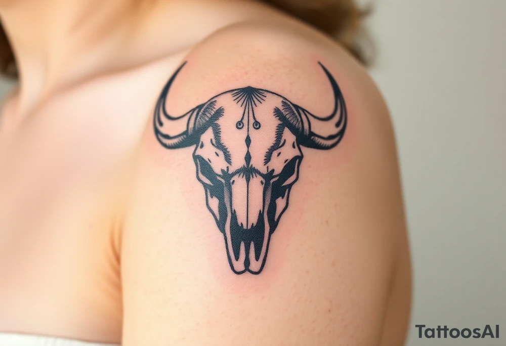 Buffalo or bison skull tattoo tattoo idea