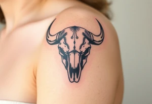 Buffalo or bison skull tattoo tattoo idea
