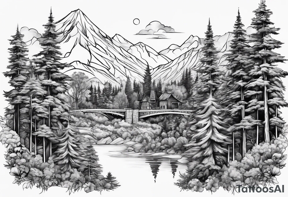 Bäume skyline tattoo idea