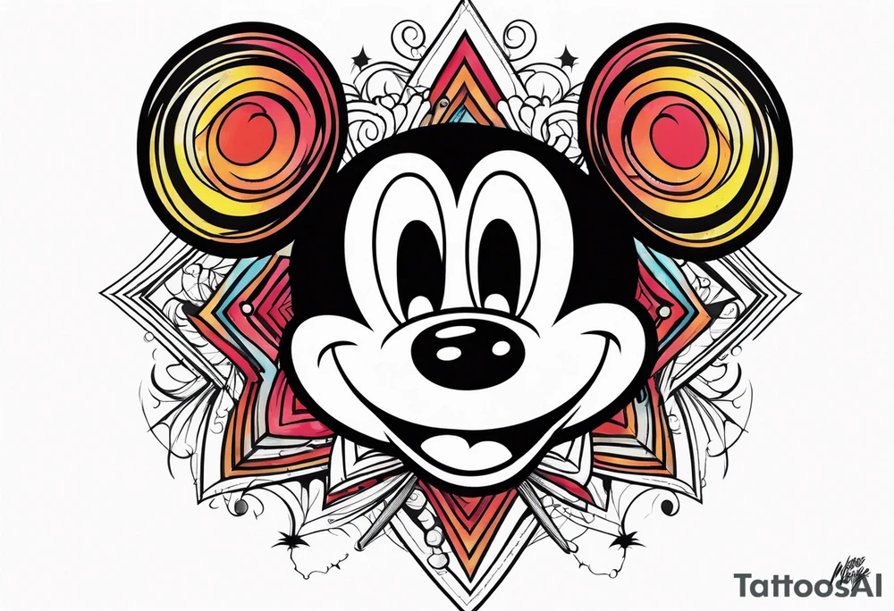 Mickey Mouse scary tattoo idea