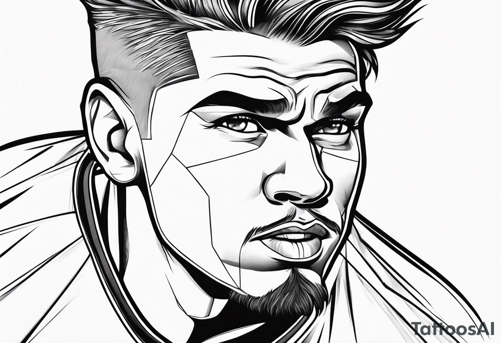 Soccer tattoo caricature to use with a friend tattoo idea