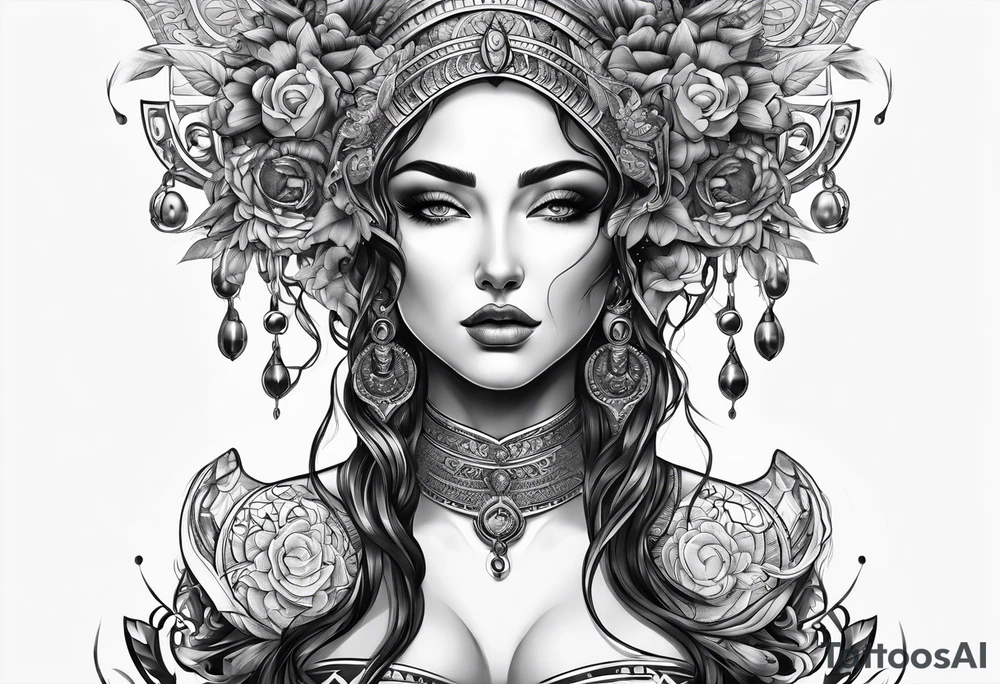gift of life,  greek god woman tattoo idea