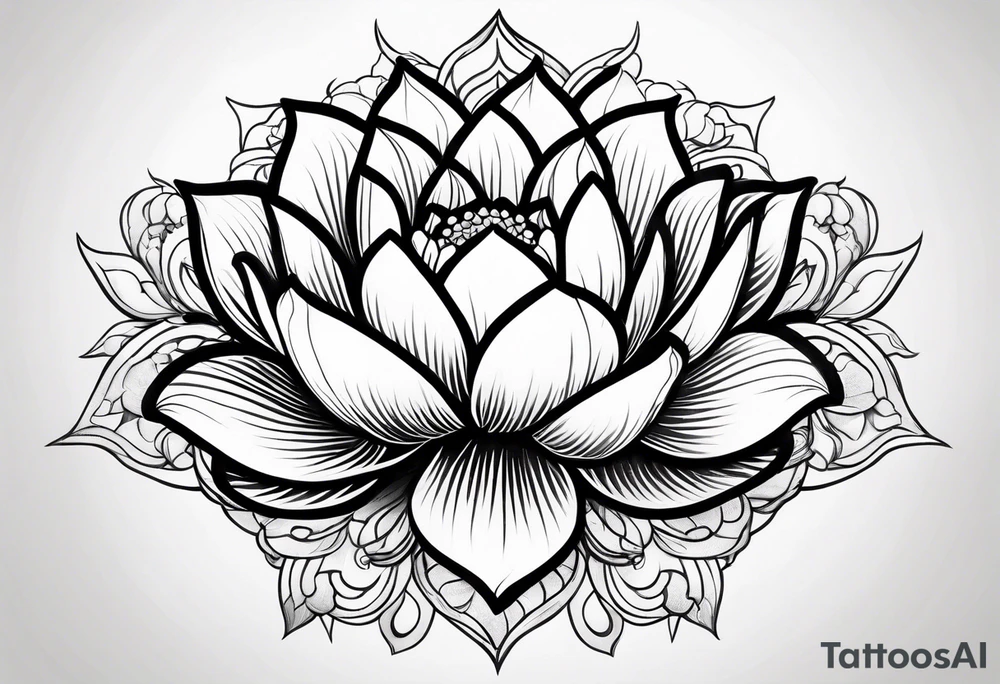 lotus flower in japanese tattoo style portrait tattoo idea