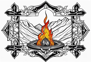 christian 
cross and campfire tattoo idea