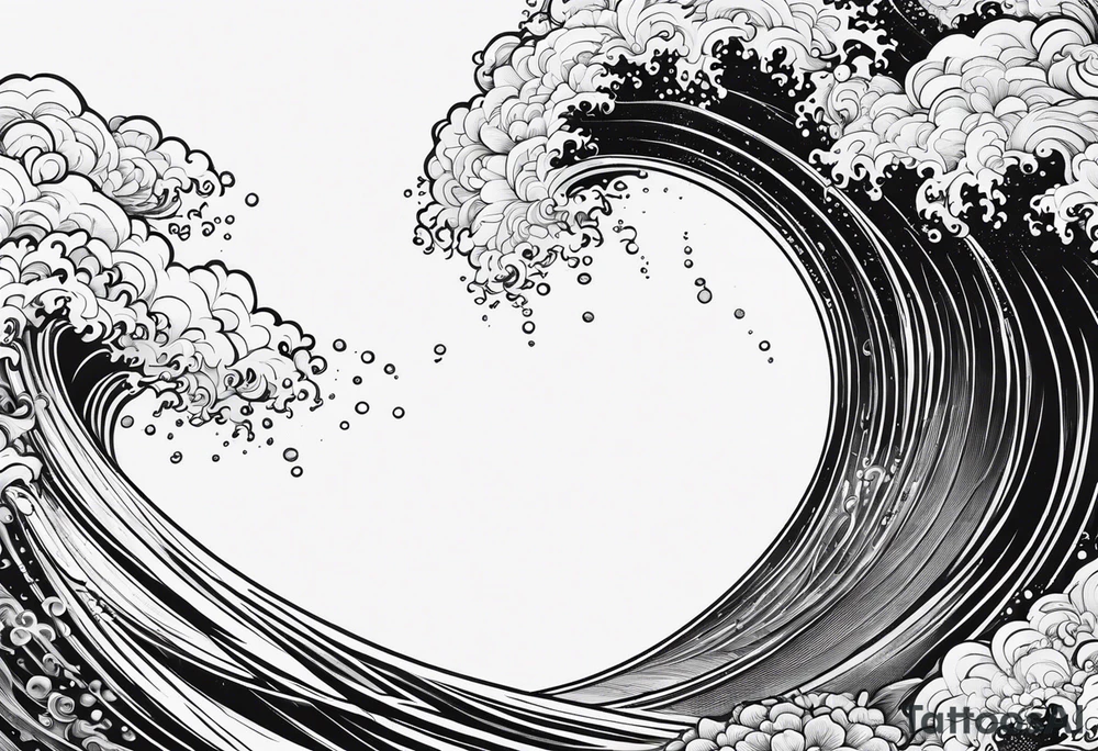 I want a tattoo of the ocean in a plain circle tattoo idea