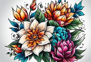 flower fire for a male tattoo idea