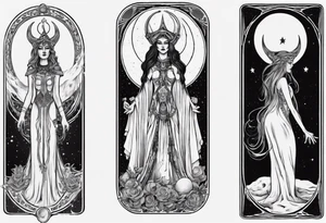The High Priestess and the moon. TArot. tattoo idea