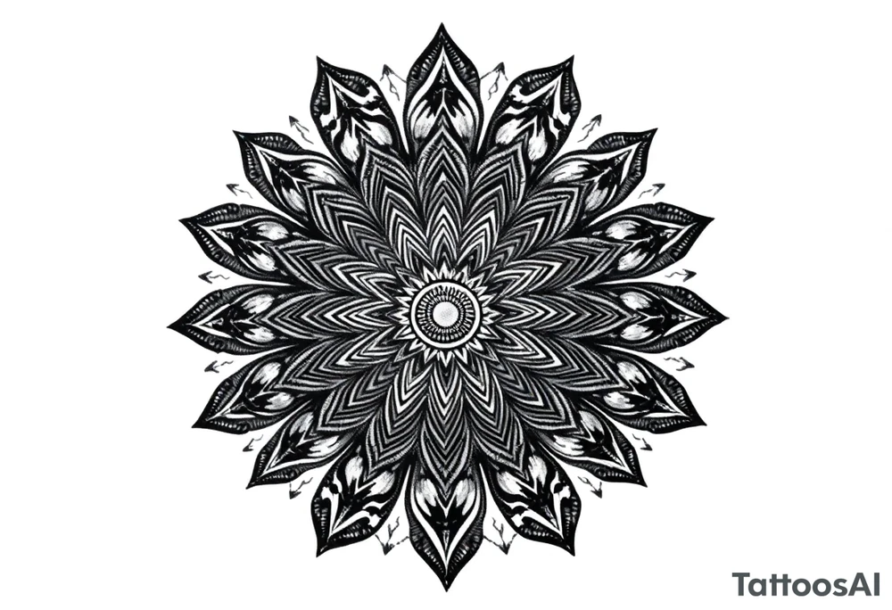 high contrast mandala tattoo idea