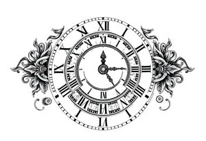 vintage roman numerals within ornate clockwork mechanism tattoo idea