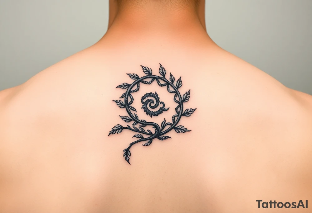 Small spiral
 firn plant moving clockwise tattoo idea