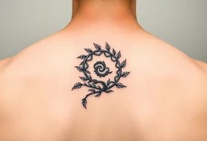 Small spiral
 firn plant moving clockwise tattoo idea