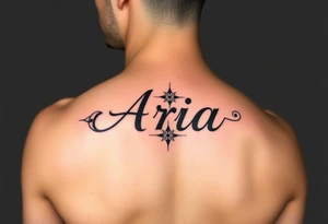 Minimal name Aria tattoo idea