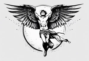 simple icarus falling tattoo idea