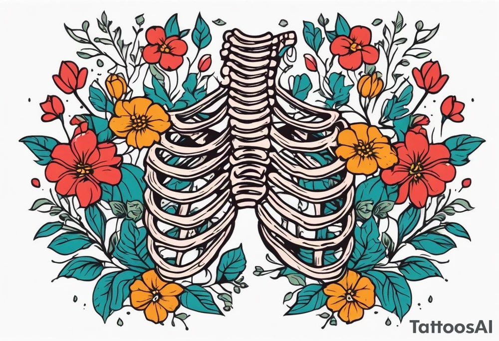 human ribs


old school vintage simple traditional design surrounded by vintage flowers


bold color simple tattoo idea