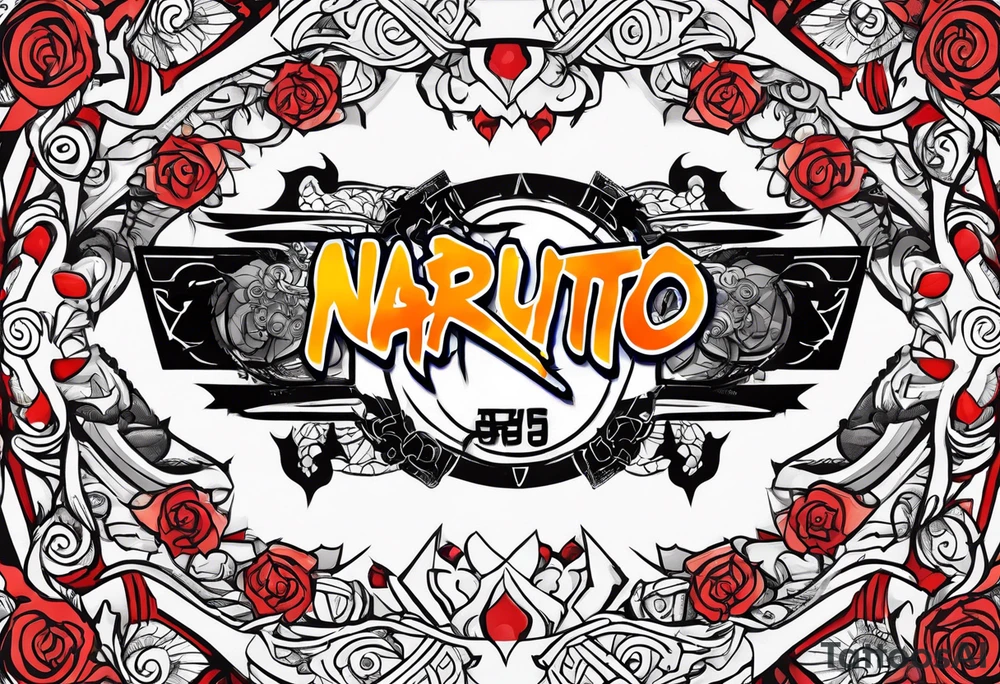 naruto headband with letters AR in the middle tattoo idea