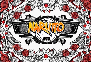 naruto headband with letters AR in the middle tattoo idea