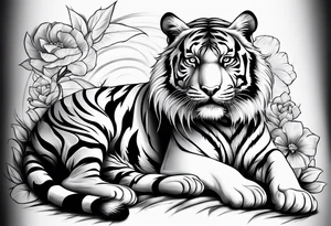 Tiger and cross tattoo idea