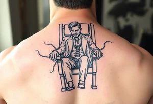 powerful man in an electric chair tattoo idea