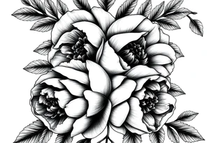 ornaments of peonies tattoo idea