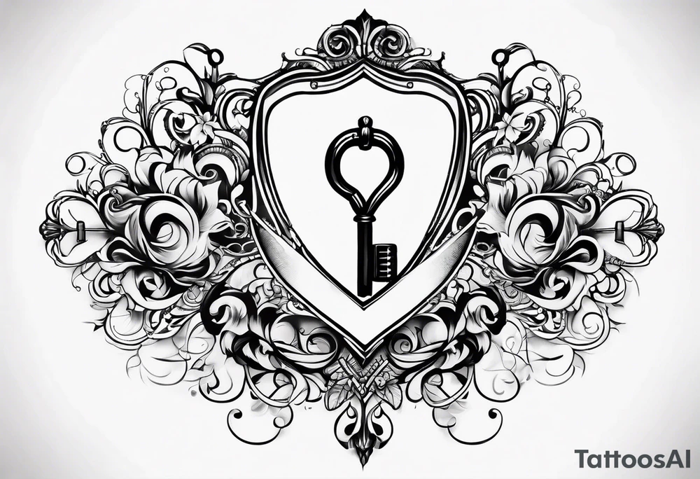 Simple Infinity symbol with lock and key tattoo idea