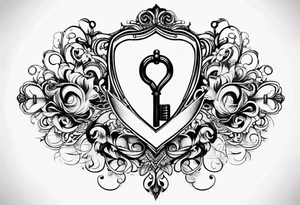Simple Infinity symbol with lock and key tattoo idea