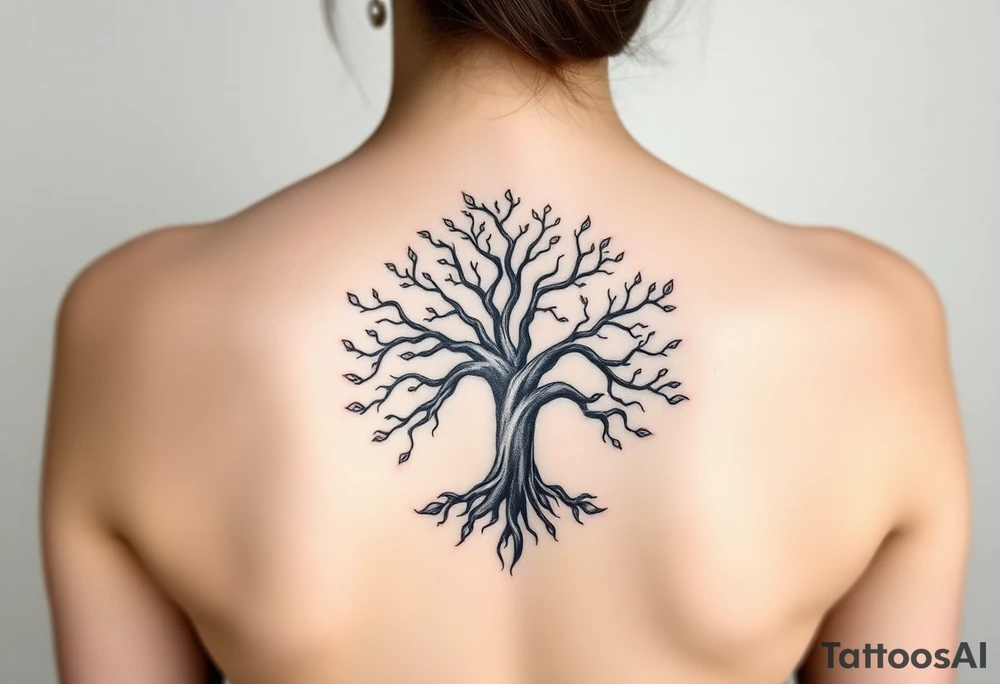 Classic scheme tree of life tattoo idea