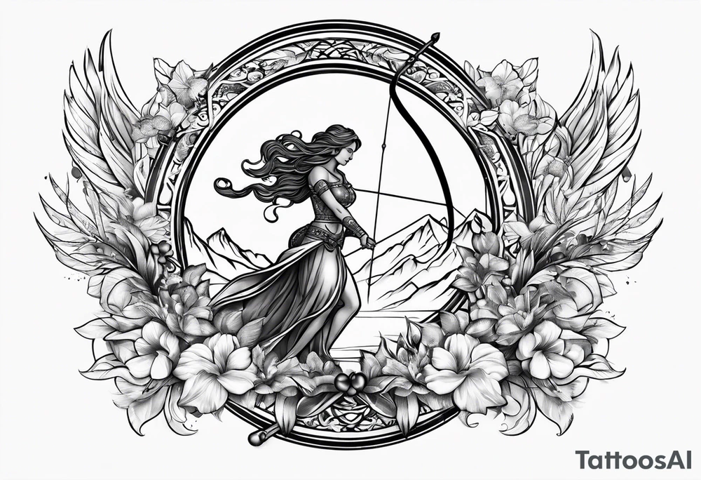 sagittarius, love and happiness tattoo idea