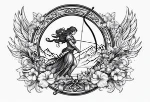 sagittarius, love and happiness tattoo idea
