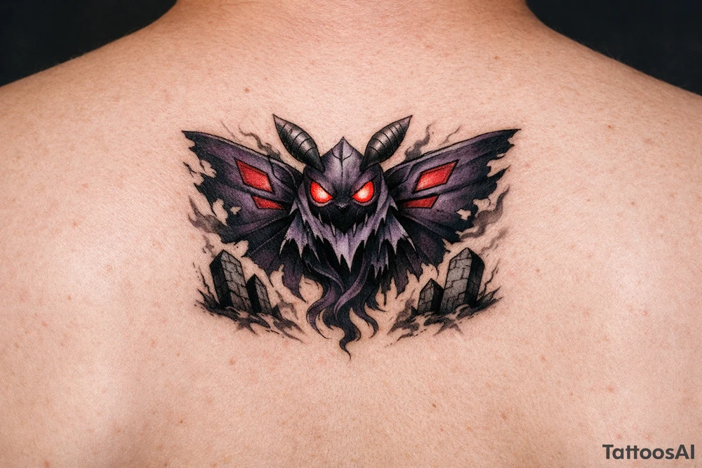 Powerful dustox ghost pokemon tattoo idea