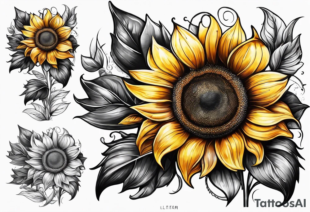 a sunflower tattoo idea