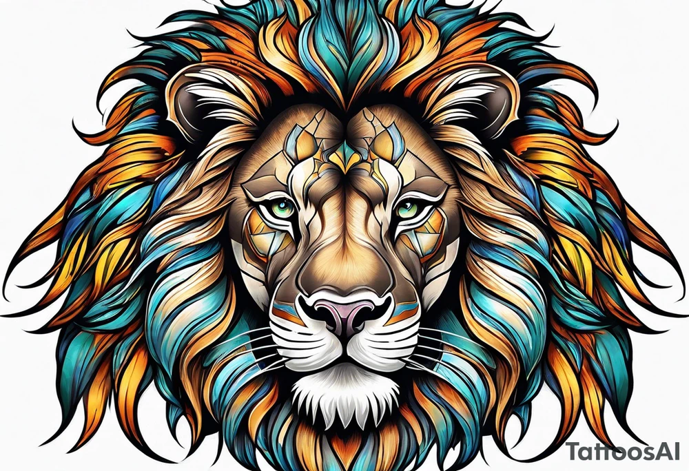 African lion tattoo idea